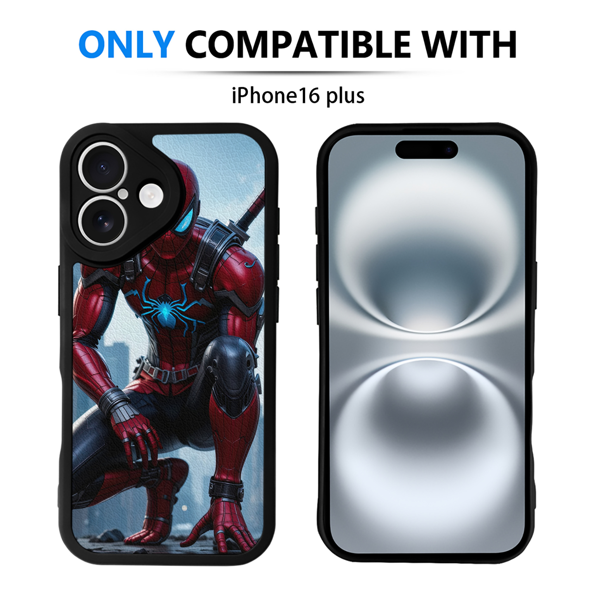 （画像用） Spider Man スパイダーマン 【iPhone 16シリーズ対応】シリコンスマホケース（レザー調） 材質：シリコン